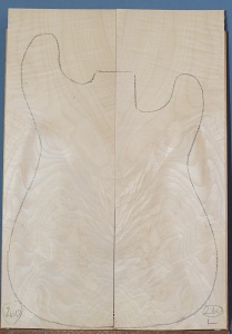 Curly maple guitar top type ' B'  light figure number 260