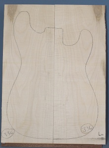 Curly maple guitar top type 'C'  light figure number 336