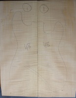 Curly maple guitar top type ' B'  strong figure