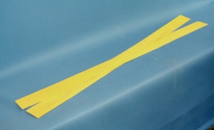 Dyed yellow constructional banding veneer 800 x 50 x 0.6mm