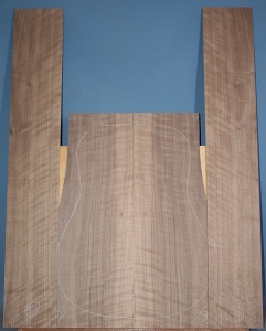 American curly black walnut guitar set number 80