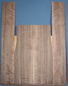 American curly black walnut guitar set number 71