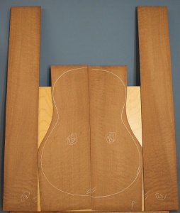 Pommelle sapele guitar back and sides set grade C*