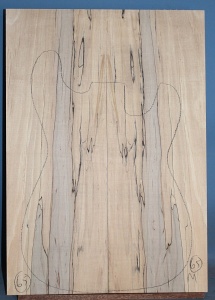 Spalted maple guitar top type 'B' medium figure number 65