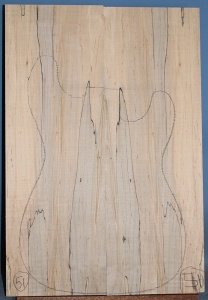 Spalted maple guitar top type 'B' light figure number 51