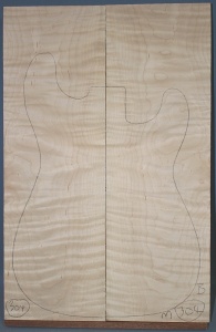 Curly maple guitar top type ' B'  medium figure number 304