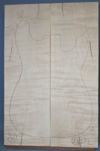 Curly maple guitar top number 262 type 'B'  light figure