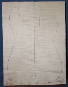 Curly maple guitar top number 281 type 'A' medium figure