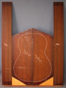 Cocobolo guitar back and sides set no 330