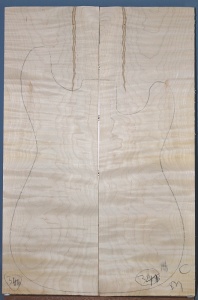 Curly maple guitar top type 'C'  med figure number 341