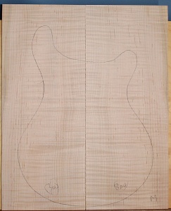 Curly maple guitar top type ' B'  medium figure number 300