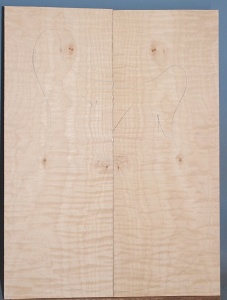 Quilted maple guitar top number 1 type 'C' light figure
