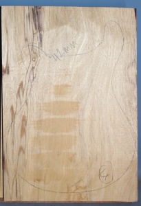 White limba single piece body blank select grade number 4, 43mm thick.