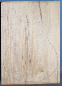 White limba single piece body blank select grade number 3, 43mm thick.