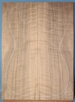 American curly black walnut guitar top type 'B' number 52