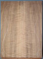 American curly black walnut guitar top type 'B' number 51